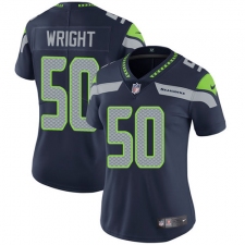 Women's Nike Seattle Seahawks #50 K.J. Wright Elite Steel Blue Team Color NFL Jersey