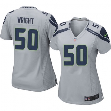Women's Nike Seattle Seahawks #50 K.J. Wright Game Grey Alternate NFL Jersey