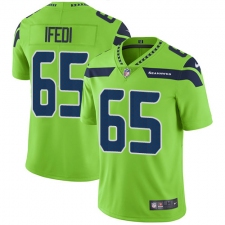 Men's Nike Seattle Seahawks #65 Germain Ifedi Elite Green Rush Vapor Untouchable NFL Jersey