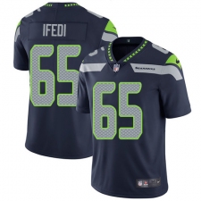 Men's Nike Seattle Seahawks #65 Germain Ifedi Navy Blue Team Color Vapor Untouchable Limited Player NFL Jersey