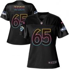 Women's Nike Seattle Seahawks #65 Germain Ifedi Game Black Fashion NFL Jersey