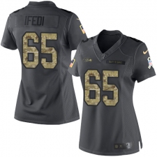 Women's Nike Seattle Seahawks #65 Germain Ifedi Limited Black 2016 Salute to Service NFL Jersey