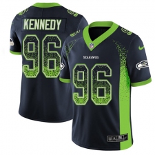 Men's Nike Seattle Seahawks #96 Cortez Kennedy Limited Navy Blue Rush Drift Fashion NFL Jersey