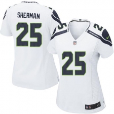 Women's Nike Seattle Seahawks #25 Richard Sherman Game White NFL Jersey