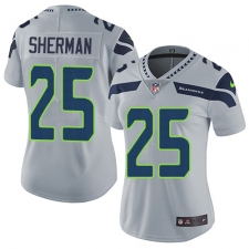 Women's Nike Seattle Seahawks #25 Richard Sherman Grey Alternate Vapor Untouchable Limited Player NFL Jersey
