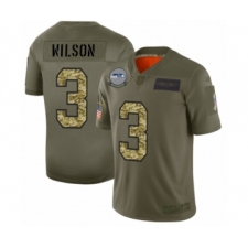 Men's Seattle Seahawks #3 Russell Wilson 2019 Olive Camo Salute to Service Limited Jersey