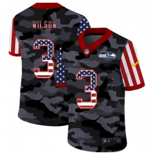 Men's Seattle Seahawks #3 Russell Wilson Camo Flag Nike Limited Jersey