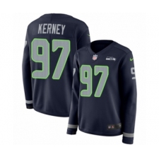 Women's Nike Seattle Seahawks #97 Patrick Kerney Limited Navy Blue Therma Long Sleeve NFL Jersey