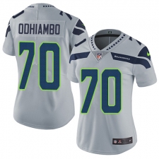 Women's Nike Seattle Seahawks #70 Rees Odhiambo Elite Grey Alternate NFL Jersey