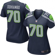 Women's Nike Seattle Seahawks #70 Rees Odhiambo Game Steel Blue Team Color NFL Jersey