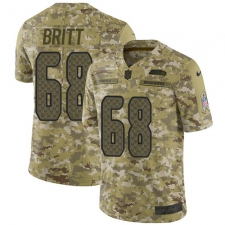 Men's Nike Seattle Seahawks #68 Justin Britt Limited Camo 2018 Salute to Service NFL Jersey