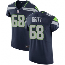 Men's Nike Seattle Seahawks #68 Justin Britt Steel Blue Team Color Vapor Untouchable Elite Player NFL Jersey