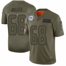 Men's Seattle Seahawks #68 Justin Britt Limited Camo 2019 Salute to Service Football Jersey