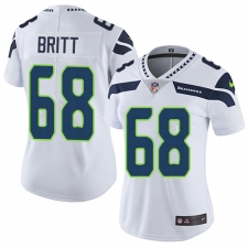 Women's Nike Seattle Seahawks #68 Justin Britt Elite White NFL Jersey
