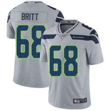 Youth Nike Seattle Seahawks #68 Justin Britt Elite Grey Alternate NFL Jersey