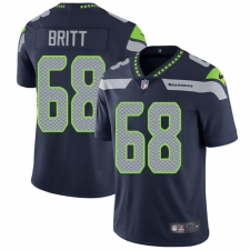 Youth Nike Seattle Seahawks #68 Justin Britt Steel Blue Team Color Vapor Untouchable Limited Player NFL Jersey