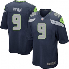 Men's Nike Seattle Seahawks #9 Jon Ryan Game Steel Blue Team Color NFL Jersey