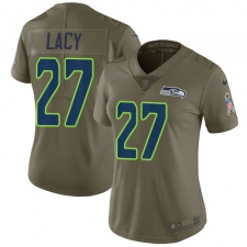 Women's Nike Seattle Seahawks #27 Eddie Lacy Limited Olive 2017 Salute to Service NFL Jersey