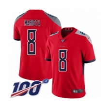 Men's Tennessee Titans #8 Marcus Mariota Limited Red Inverted Legend 100th Season Football Jersey