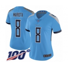 Women's Tennessee Titans #8 Marcus Mariota Light Blue Alternate Vapor Untouchable Limited Player 100th Season Football Jersey