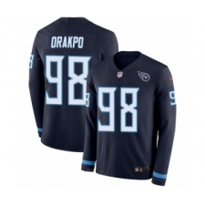 Men's Nike Tennessee Titans #98 Brian Orakpo Limited Navy Blue Therma Long Sleeve NFL Jersey