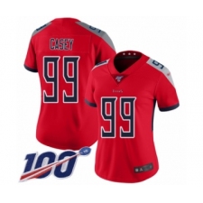 Women's Tennessee Titans #99 Jurrell Casey Limited Red Inverted Legend 100th Season Football Jersey