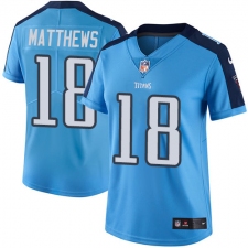 Women's Nike Tennessee Titans #18 Rishard Matthews Elite Light Blue Team Color NFL Jersey