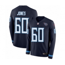 Men's Nike Tennessee Titans #60 Ben Jones Limited Navy Blue Therma Long Sleeve NFL Jersey