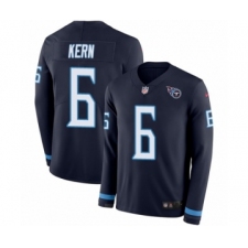 Men's Nike Tennessee Titans #6 Brett Kern Limited Navy Blue Therma Long Sleeve NFL Jersey