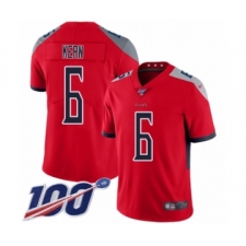 Men's Tennessee Titans #6 Brett Kern Limited Red Inverted Legend 100th Season Football Jersey
