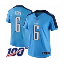 Women's Tennessee Titans #6 Brett Kern Limited Light Blue Rush Vapor Untouchable 100th Season Football Jersey