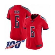 Women's Tennessee Titans #6 Brett Kern Limited Red Inverted Legend 100th Season Football Jersey