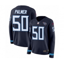 Women's Nike Tennessee Titans #50 Nate Palmer Limited Navy Blue Therma Long Sleeve NFL Jersey