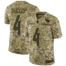 Youth Nike Tennessee Titans #4 Ryan Succop Limited Camo 2018 Salute to Service NFL Jersey
