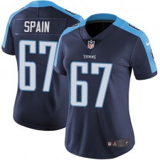 Women's Nike Tennessee Titans #67 Quinton Spain Elite Navy Blue Alternate NFL Jersey