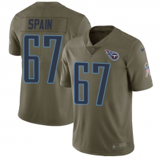 Youth Nike Tennessee Titans #67 Quinton Spain Limited Olive 2017 Salute to Service NFL Jersey