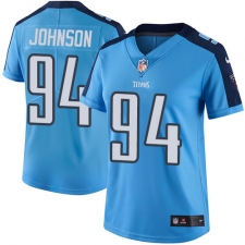 Women's Nike Tennessee Titans #94 Austin Johnson Elite Light Blue Team Color NFL Jersey