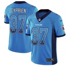 Men's Nike Tennessee Titans #37 Johnathan Cyprien Limited Blue Rush Drift Fashion NFL Jersey