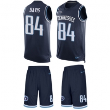 Men's Nike Tennessee Titans #84 Corey Davis Limited Navy Blue Tank Top Suit NFL Jersey