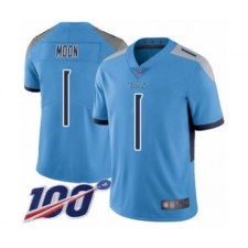 Youth Tennessee Titans #1 Warren Moon Light Blue Alternate Vapor Untouchable Limited Player 100th Season Football Jersey