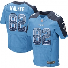Men's Nike Tennessee Titans #82 Delanie Walker Elite Light Blue Home Drift Fashion NFL Jersey