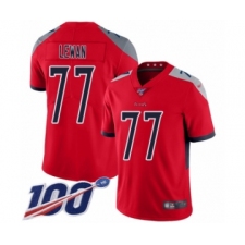 Youth Tennessee Titans #77 Taylor Lewan Limited Red Inverted Legend 100th Season Football Jersey