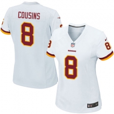 Women's Nike Washington Redskins #8 Kirk Cousins Game White NFL Jersey