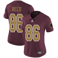 Women's Nike Washington Redskins #86 Jordan Reed Elite Burgundy Red/Gold Number Alternate 80TH Anniversary NFL Jersey