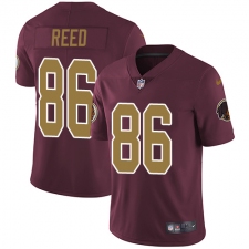 Youth Nike Washington Redskins #86 Jordan Reed Elite Burgundy Red/Gold Number Alternate 80TH Anniversary NFL Jersey