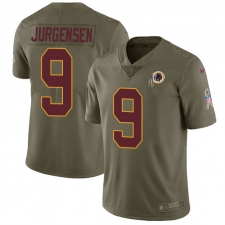 Men's Nike Washington Redskins #9 Sonny Jurgensen Limited Olive 2017 Salute to Service NFL Jersey