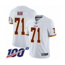 Men's Washington Redskins #71 Charles Mann White Vapor Untouchable Limited Player 100th Season Football Jersey