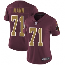 Women's Nike Washington Redskins #71 Charles Mann Elite Burgundy Red/Gold Number Alternate 80TH Anniversary NFL Jersey