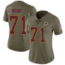 Women's Nike Washington Redskins #71 Charles Mann Limited Olive 2017 Salute to Service NFL Jersey