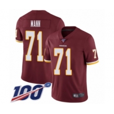 Youth Washington Redskins #71 Charles Mann Burgundy Red Team Color Vapor Untouchable Limited Player 100th Season Football Jersey